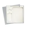 Коробка подарочная Solution Superior Linen, серебро, 25,7x25,7, с вырубкой под ежедневник/ручку/флешку/пауэрбанк 7,0х11,7