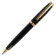 Ручка шариковая глянцевая Ambassadeur металлическая, черная с золотистыми элементами