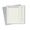 Коробка подарочная Solution Superior Linen под ежедневник, ручку и флешку, серебро, 25,7x25,7 см, бежевый ложемент