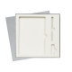 Коробка подарочная Solution Superior Linen под ежедневник, ручку и флешку, серебро, 25,7x25,7 см, бежевый ложемент