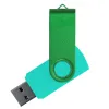 Флеш накопитель USB 2.0 Twister Сolor Mix 16GB, пластик Софт Тач/металл, бирюзовый/зеленый