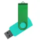 Флеш накопитель USB 2.0 Twister Сolor Mix 16GB, пластик Софт Тач/металл, бирюзовый/зеленый
