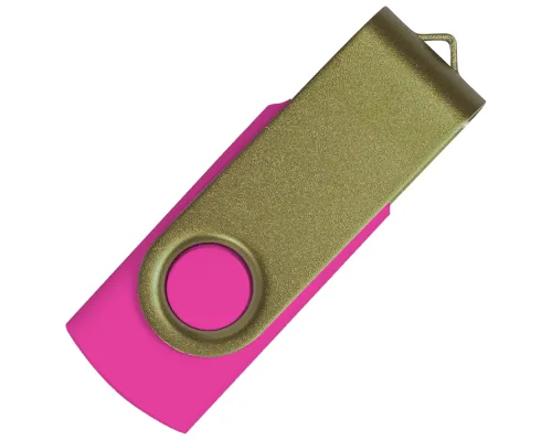 Флеш накопитель USB 2.0 Twister Сolor Mix 16GB, пластик Софт Тач/металл, розовый/оливковый