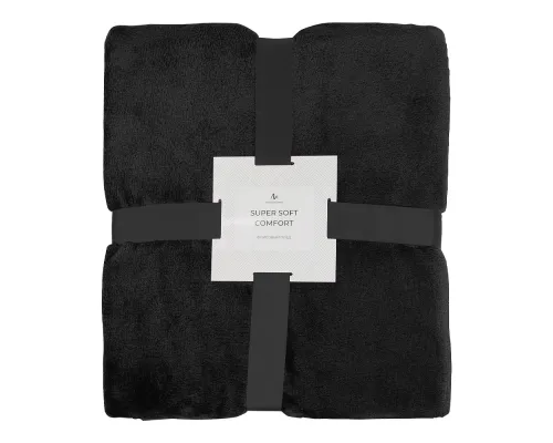 Плед мягкий флисовый Super Soft  Comfort Travel, 125*170 см, черный