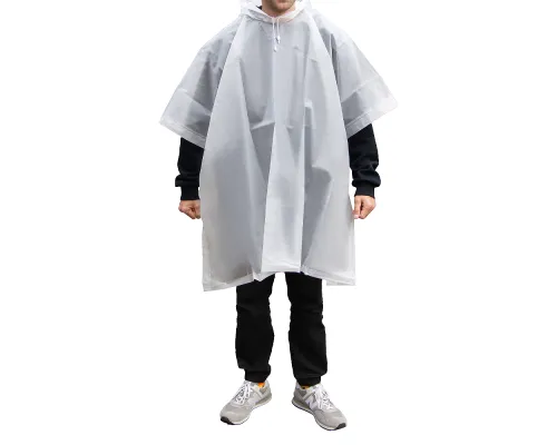 Дождевик пончо Budget туристический один размер, белый