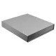 Подарочная коробка, размер 29,7*28,0*4,5 см,  Solution Prestige Magnum Linen  с магнитным клапаном под индивидуальную вырубку, серебристая, с черным ложементом