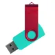 Флеш накопитель USB 2.0 Twister Сolor Mix 16GB, пластик Софт Тач/металл, бирюзовый/красный