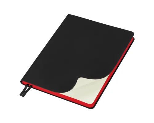 Еженедельник Flexy Latte Soft Touch Black Edition Color A4, черный с красным, датированный на 2026 г, в гибкой обложке