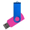 Флеш накопитель USB 2.0 Twister Сolor Mix 16GB, пластик Софт Тач/металл, розовый/синий