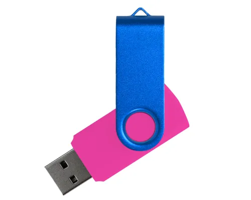 Флеш накопитель USB 2.0 Twister Сolor Mix 16GB, пластик Софт Тач/металл, розовый/синий