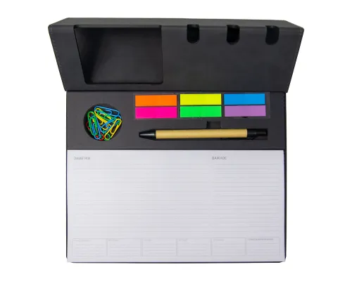 Планинг (органайзер) Flinders настольный с подставкой для телефона, черный