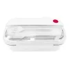Герметичный контейнер для еды (ланч бокс) BON VOYAGE, пластиковый, белый с красным элементом, 1100 мл.