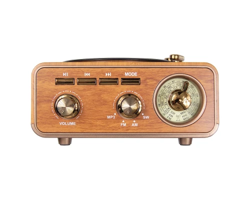 Ретро радио в стиле радиолы, Heritage Nostalgia, диапазон частот  AM FM SW, с USB порт,  Bluetooth, цвет светло-коричневый