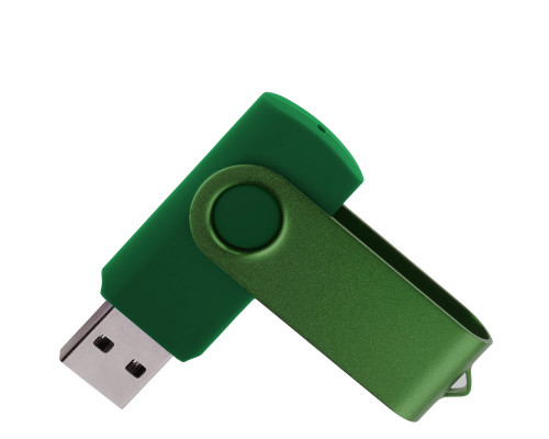 Флеш накопитель USB 2.0 Twister 16GB, пластик Софт Тач/металл, зеленый/зеленый Флеш накопитель USB 2.0 Twister 16GB, пластик Софт Тач/металл, зеленый/зеленый