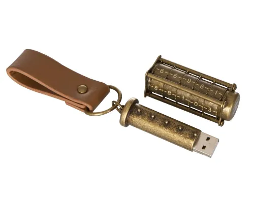 Флеш накопитель USB 2.0 Криптекс, металл, золотистый, 32 Gb