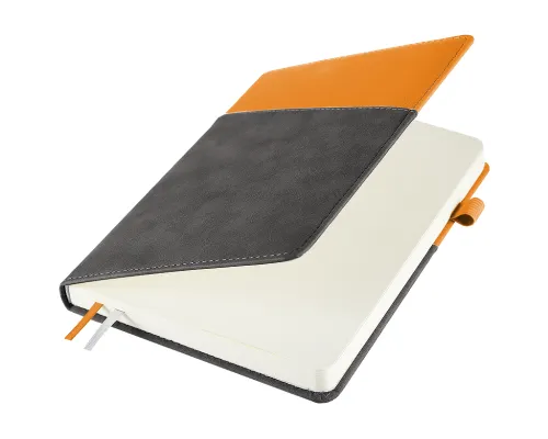 Ежедневник Smart Porta Nuba Latte А5, серый/оранжевый, недатированный, в твердой обложке