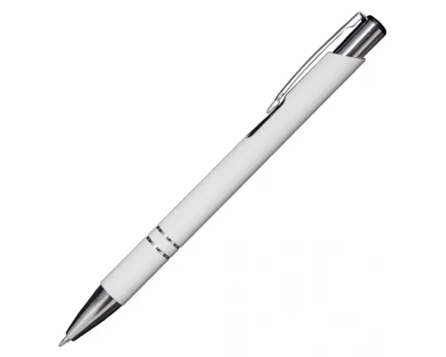 Ручка шариковая, Legend Soft Touch Mirror Silver, белая