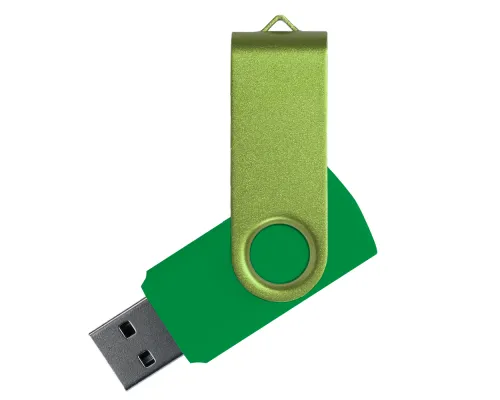Флеш накопитель USB 2.0 Twister Сolor Mix 16GB, пластик Софт Тач/металл, зеленый/светло-зеленый