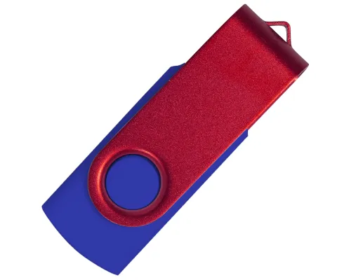 Флеш накопитель USB 2.0 Twister Сolor Mix 16GB, пластик Софт Тач/металл, синий/красный