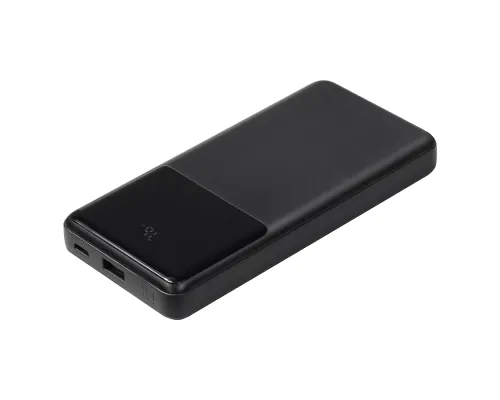 Внешний аккумулятор (powerbank)  «Stream 10»,  10 000 mAH, с двумя зарядными шнурами,  22,5W (Ватт)  super fast charge, Power Delivery (PD) 25.5W (dfnn),  c цифровым дисплеем для контроля заряда, черный