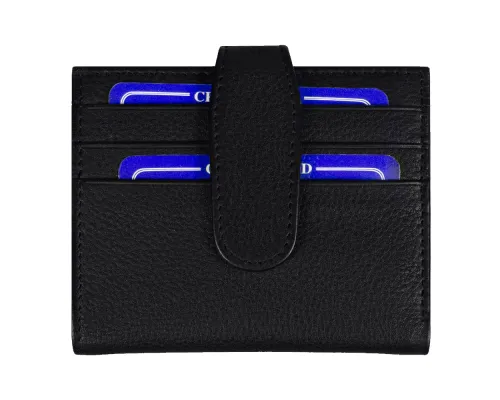 Футляр для кредитных карт и купюр/картхолдер Leather Road из нат. кожи, черный