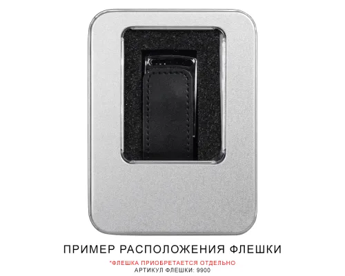 Футляр Shine для флеш накопителя металлический, размер 11,5*8,5 см, серебристый