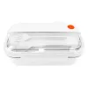 Герметичный контейнер для еды (ланч бокс) BON VOYAGE, пластиковый, белый с оранжевым элементом , 1100 мл.