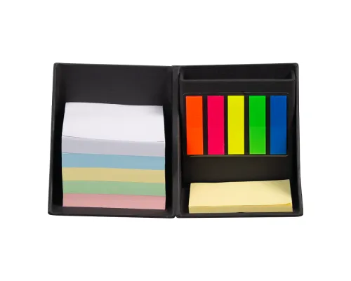 Настольный органайзер в картонном переплете Stick and Stay размер 9,5*9,5*9,5 см, черный