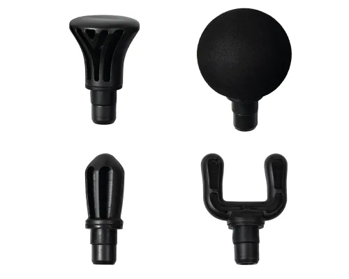 Перкуссионный массажер Relax Tone, вибрационный, для тела, со сменными насадками, черный