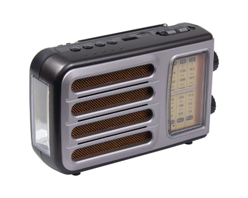 Ретро радио Heritage Melody,  Bluetooth, AM/FM/SW, LED-подсветкой, USB, TF и MP3-плеером, цвет серебристый