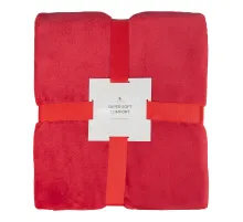 Плед мягкий флисовый Super Soft  Comfort Travel, 125*170 см, красный