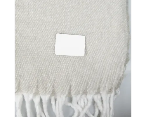 Шеврон Rectangle Cowhide размер 60*30 мм, белый, со скругленными углами