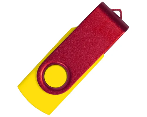 Флеш накопитель USB 2.0 Twister Сolor Mix 16GB, пластик Софт Тач/металл, желтый/красный