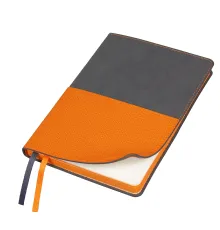 Ежедневник Flexy Smart Harbor Nuba Gemini А5, серый/оранжевый, недатированный, в гибкой обложке