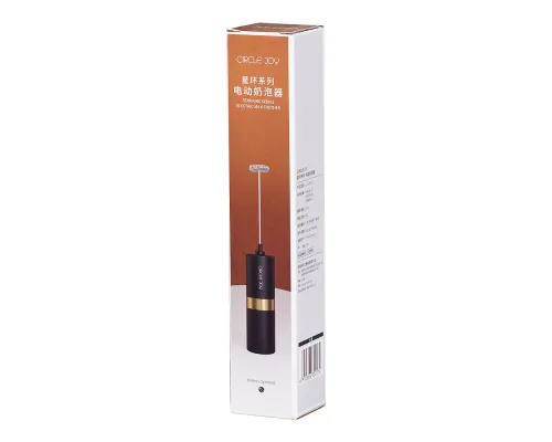 Вспениватель молока электрический, CIRCLE JOY Electric Milk Frother, черный/золото Вспениватель молока электрический, CIRCLE JOY Electric Milk Frother, черный/золото