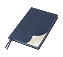 Ежедневник блок в клетку Flexy Soft Touch Latte А5, темно-синий, недатированный, в гибкой обложке