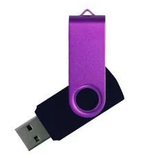 Флеш накопитель USB 2.0 Twister 16GB, пластик Софт Тач/металл, черный/фиолетовый