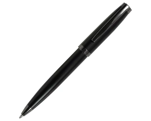 Ручка шариковая матовая Ambassadeur металлическая, черная с черными глянцевыми элементами