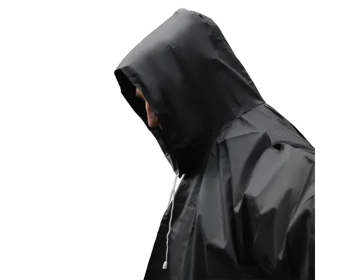 Дождевик пончо Budget туристический один размер, черный