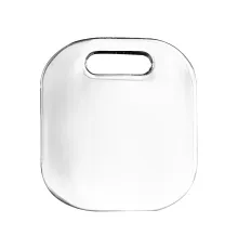 Шильд металлический квадратный со скругленными углами, серебристый