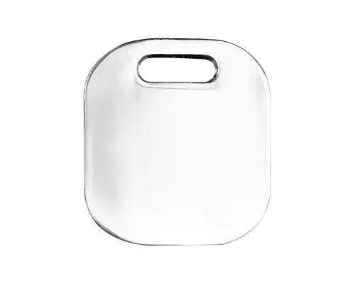 Шильд металлический квадратный со скругленными углами, серебристый