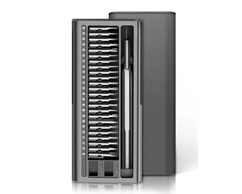 Отвертка с набором из 24 насадок Tools Workhard, темно-серая, в пластиковом футляре