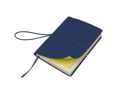 Блокнот А6 Van Diemen, со стикерами, в гибкой обложке c резинкой в линейку, темно-синий