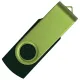 Флеш накопитель USB 2.0 Twister Сolor Mix 16GB, пластик Софт Тач/металл, черный/светло-зеленый