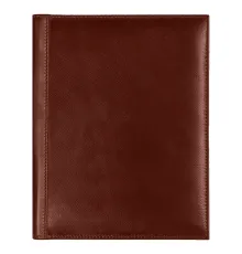 Суперобложка из натуральной кожи Universal leather размер А5+ , коричневая,  с блокнотом