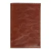 Обложка для паспорта Leather Sky Matt Trend из натуральной кожи, коричневая с белой прострочкой