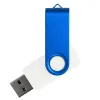Флеш накопитель Twister Сolor Mix 64GB, пластик Софт Тач/металл, белый/синий
