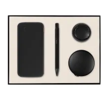 Набор подарочный Solution Prestige Quardo ( внешний беспроводной аккумулятор «Universal», беспроводная колонка, ручка, кабель зарядный), черный