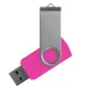 Флеш накопитель USB 2.0 Twister Сolor Mix 16GB, пластик Софт Тач/металл, розовый/серебристый
