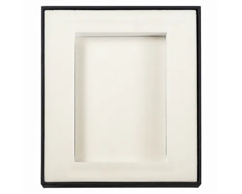 Коробка подарочная, размер 16*14*2 см, Solution Superior Linen, черная, бежевый ложемент с прямоугольной вырубкой